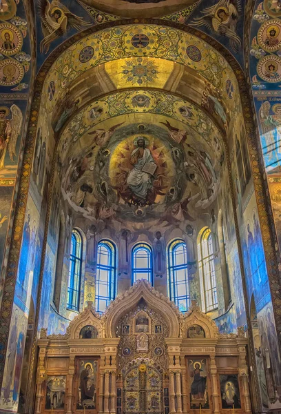 Petersburg Russia 2017 Ceiling Church Savior Spilled Blood Architectural Landmark — Stock Photo, Image