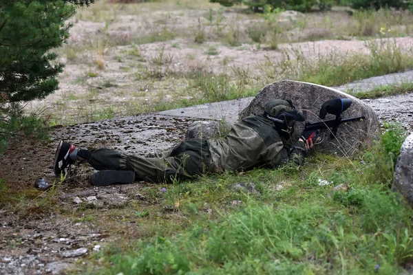 Petersborg Russia 2017 Udendørs Paintball Turnering Slutningen Sommeren Naturen Folk - Stock-foto