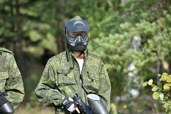 Petrohrad Rusko 2017 Open Air Paintball Turnaj Konci Léta Přírodě — Stock fotografie