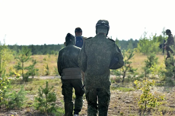 São Petersburgo Rússia 2017 Torneio Paintball Livre Final Verão Natureza — Fotografia de Stock