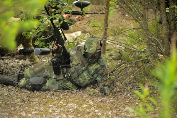 Petersburg Russia 2014 Open Air Paintball Tournament End Summer Nature — Stock Photo, Image