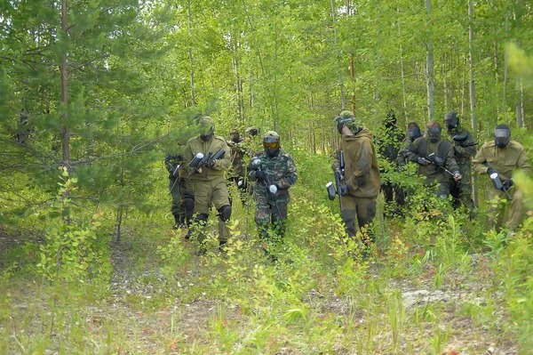 Petersburg Russia 2014 Open Air Paintball Tournament End Summer Nature — Stock Photo, Image