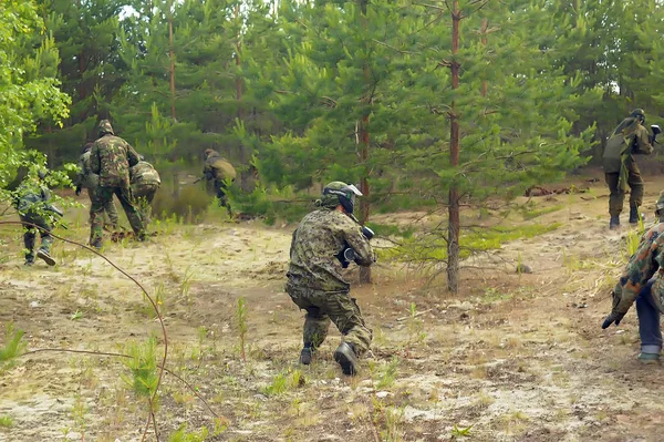 Petersburg Ryssland 2014 Utomhus Paintball Turnering Slutet Sommaren Naturen Människor — Stockfoto