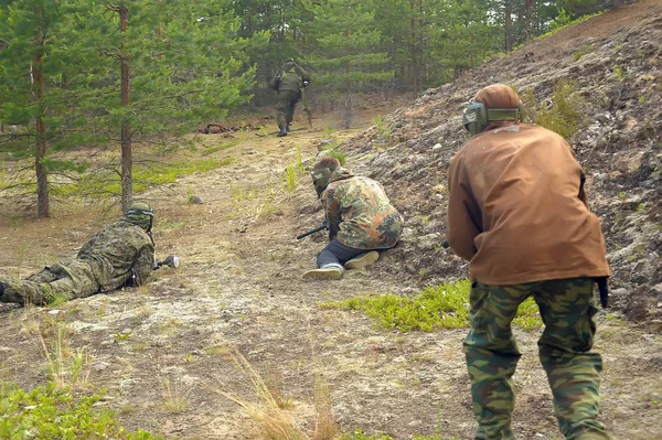 Petersburg Russia 2014 Open Air Paintball Tournament End Summer Nature — Stock Photo, Image