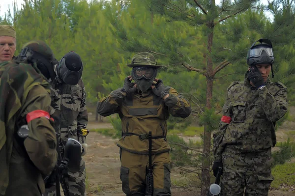 Petersburg Rusland 2014 Openlucht Paintball Toernooi Aan Het Eind Van — Stockfoto