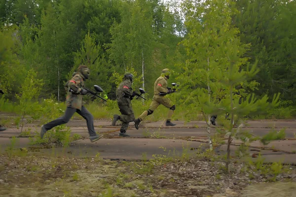 San Petersburgo Rusia 2014 Torneo Paintball Aire Libre Final Del — Foto de Stock