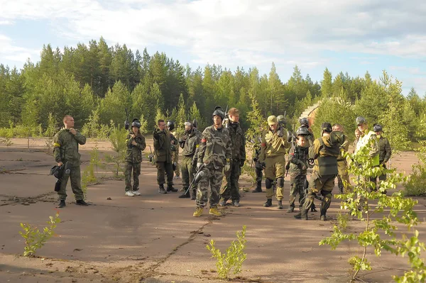 San Petersburgo Rusia 2014 Torneo Paintball Aire Libre Final Del —  Fotos de Stock