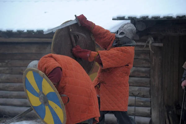 Saint Petersburg Rusya 2014 Viking Yaş Tarihsel Bir Yeniden Yapılanma — Stok fotoğraf