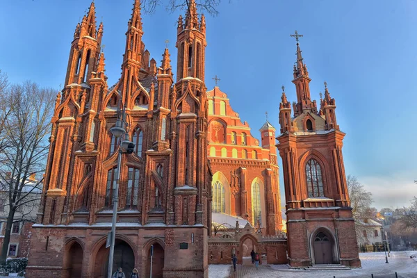 Lituania Vilna 2016 Iglesia Católica Santa Ana Vilna Iglesia Católica — Foto de Stock