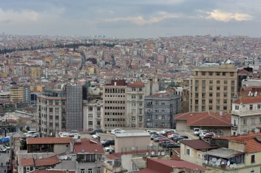 Turkey, Istanbul, 14,03,2018 Residential area of the city. Top view from the observation platform on the Galata Tower clipart