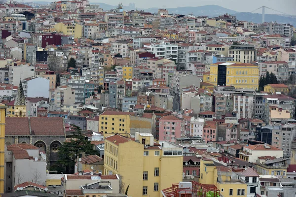 Turquía Estambul 2018 Zona Residencial Ciudad Vista Superior Desde Plataforma — Foto de Stock