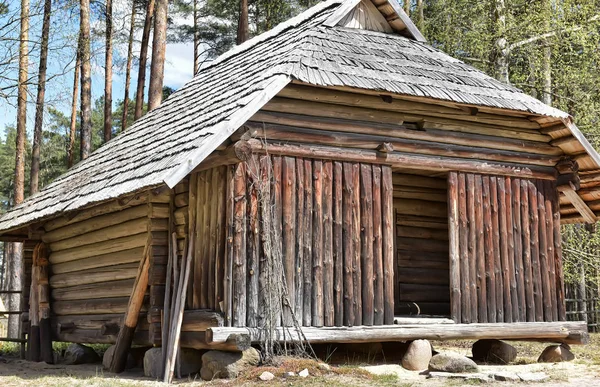 Letonia Riga 2016 Una Antigua Casa Madera Museo Etnográfico Letón — Foto de Stock