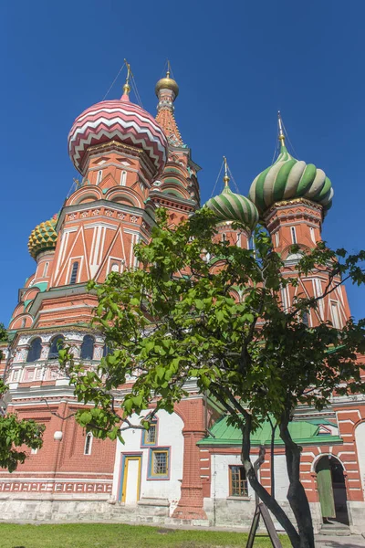 Rusland Moskou 2018 Multi Colored Koepels Van Basiliuskathedraal Het Rode — Stockfoto
