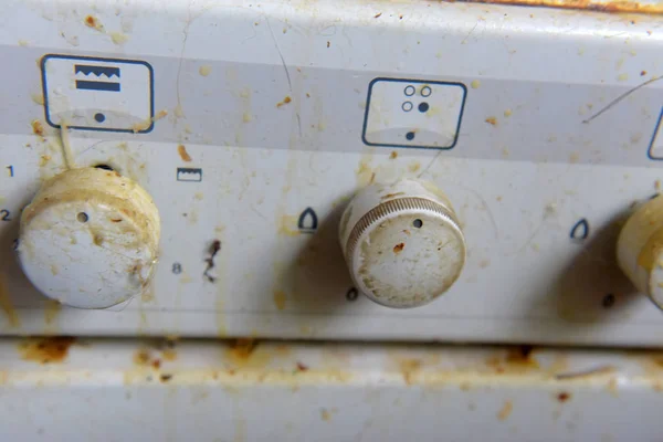 Dirty Greasy Switches Cooker — Stock Photo, Image