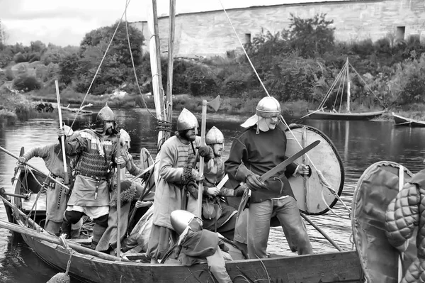 Russia Staraya Ladoga 2012 Festival Program Theatrical Dramatization Historical Events — Stock Photo, Image