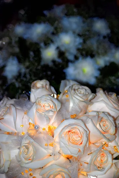 Wedding Bouquet Roses Beads — Stock Photo, Image