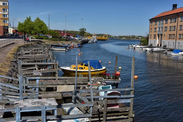 Suécia Karlskrona 2016 Barcos Cais Karlskrona Cidade Suécia — Fotografia de Stock