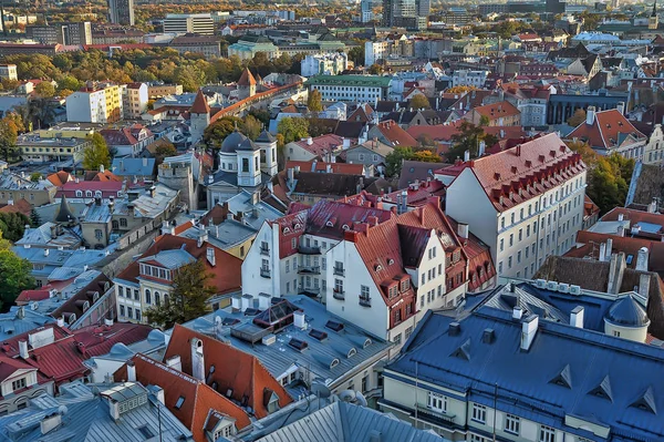 Estonya Tallinn Gözlem Güverte Yukarıdan Kentin Çatıları 2014 Görünümünü — Stok fotoğraf