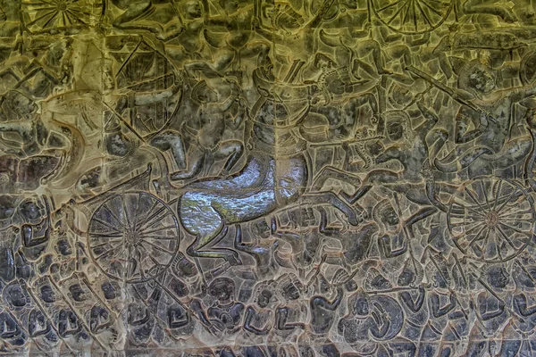 Angkor Wat Cambodia 2017 Los Frescos Las Paredes Los Templos — Foto de Stock