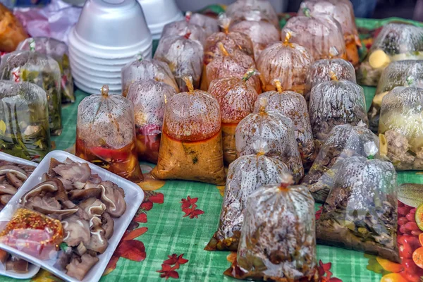 Супы Упаковках Тайский Уличный Рынок — стоковое фото