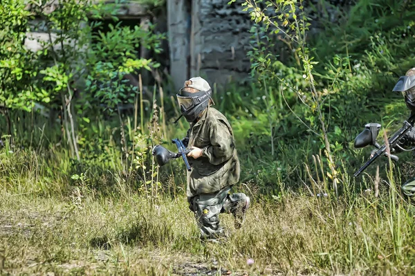 Petersburg Russia 2013 Open Air Paintball Tournament End Summer Nature — Stock Photo, Image