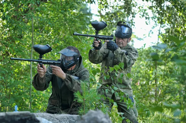 São Petersburgo Rússia 2013 Torneio Paintball Livre Final Verão Natureza — Fotografia de Stock