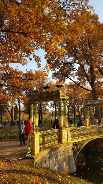 Russland Puschkin 2018 Die Kleine Chinesische Brücke Alexanderpark Heiliger Petersburg — Stockfoto