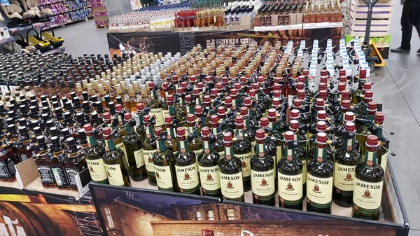 Rusland Petersburg 2018 Whisky Een Supermarkt — Stockfoto