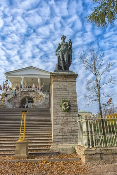 Russland Zarskoje Selo 2018 Zarskoje Selo Puschkin Antike Bronzestatue Der — Stockfoto