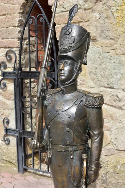 Sosnovy Bor Russie 2015 Sculpture Soldat Inébranlable Dans Centre Pour — Photo