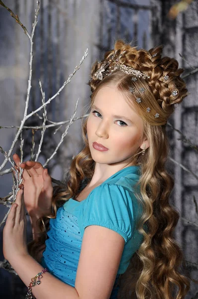 Fairy Winter Portrait Young Girl — Stock Photo, Image