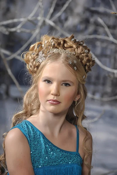 Fairy Winter Portrait Young Girl — Stock Photo, Image