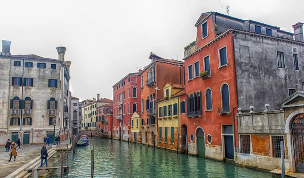 Italy Venice 2018 Colourful Houses Canal — Stock Photo, Image