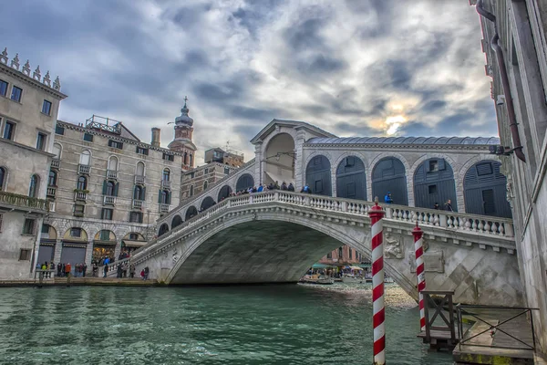 Itálie Benátky 2018 Most Rialto Benátkách — Stock fotografie