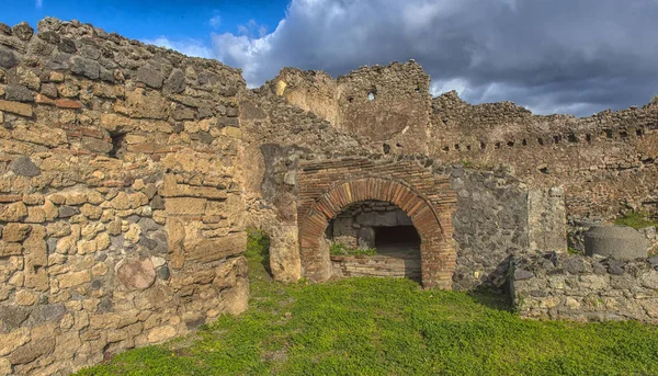 Italien Pompeji 2018 Utsikt Över Romerska Ruinerna Som Förstördes Vid — Stockfoto