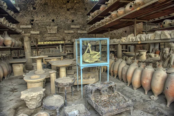 Itália Pompeia 2018 Corpo Cão Morto Pompeia Itália — Fotografia de Stock