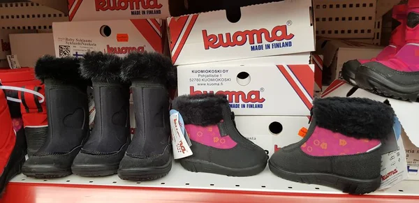 Finnland Lappeenranta 2018 Kuoma Stiefel Laden — Stockfoto