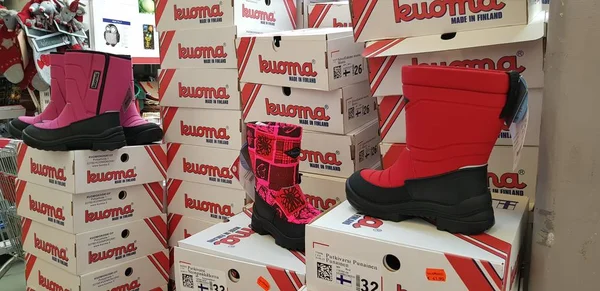 Finlandia Lappeenranta 2018 Botas Kuoma Tienda — Foto de Stock