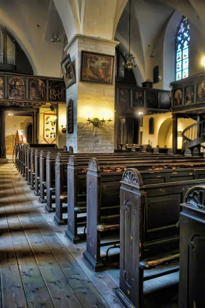 Estland Tallinn 2014 Gamla Kyrkan Den Helige Ande Interiören — Stockfoto