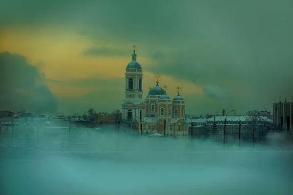 Россия Санкт Петербург Декабря 2012 Туман Зимой Морозный День Над — стоковое фото
