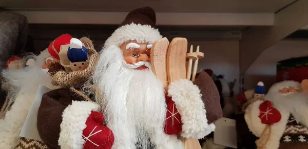 Russia Petersburg 2018 Christmas Toys Santa Clauses Supermarket — Stock Photo, Image