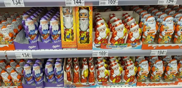 Rusland Petersburg 2018 Chocolade Grootvaders Vorst Een Supermarkt — Stockfoto