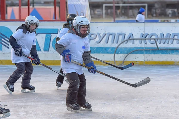 Rusya Hokey Sopaları Festivali Hokey Gün Açık Sokak Festivali Hokey — Stok fotoğraf