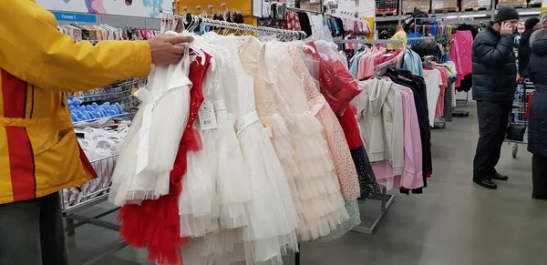 Russia Petersburg 2018 Elegant Children Dresses Supermarket — Stock Photo, Image