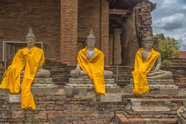 Ayutthaya Tayland 2018 Buda Heykeli Wat Yai Chaimongkol — Stok fotoğraf