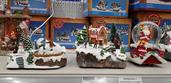 Rússia São Petersburgo 2018 Brinquedos Natal Decorações Loja — Fotografia de Stock