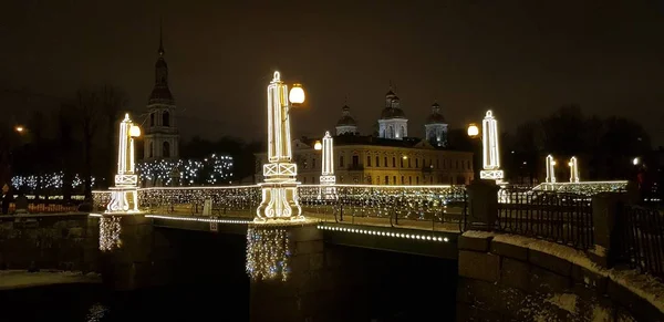 Rusland Sint Petersburg 2019 Bruggen Smezhny Staro Nikolsky — Stockfoto