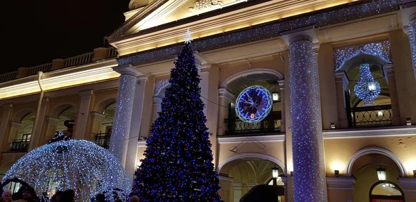 Russia Petersburg 2019 Christmas Decorations Christmas Tree Gostiny Dvor — Stock Photo, Image
