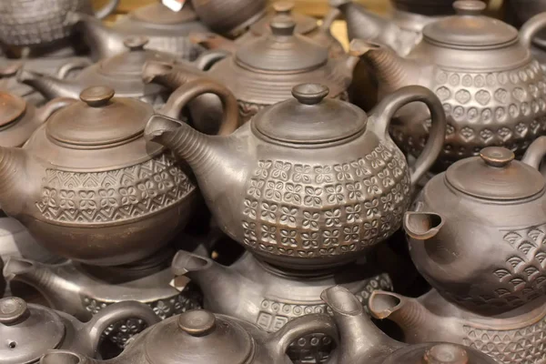 Ceramica Nera Uno Dei Tipi Ceramica Bruciato Una Tecnologia Speciale — Foto Stock
