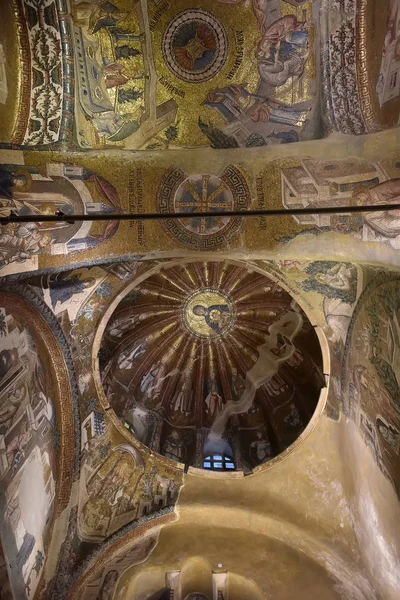 Turquía Estambul 2018 Murales Bajo Cúpula Iglesia Del Santo Salvador — Foto de Stock